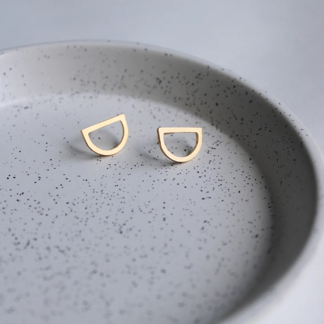 Arc Stud Earrings Gold Vermeil