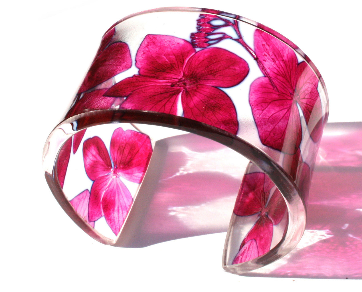 Pink Hydrangea Wide Cuff