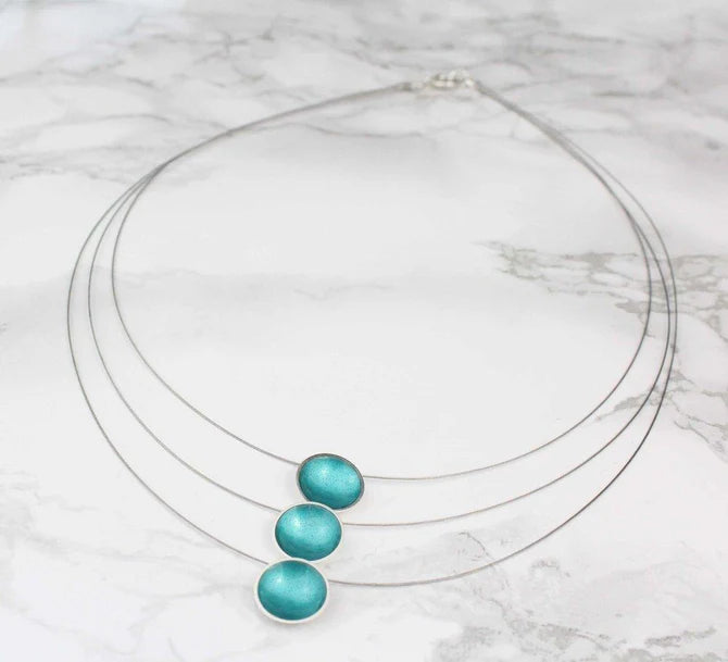 Halo 3 Strand Necklace - Teal