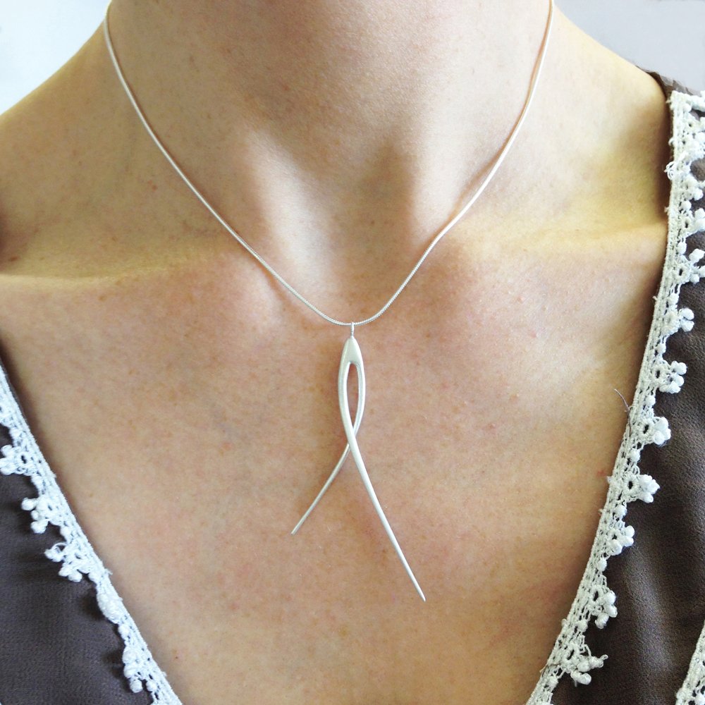 Silver Drop Strand Necklace
