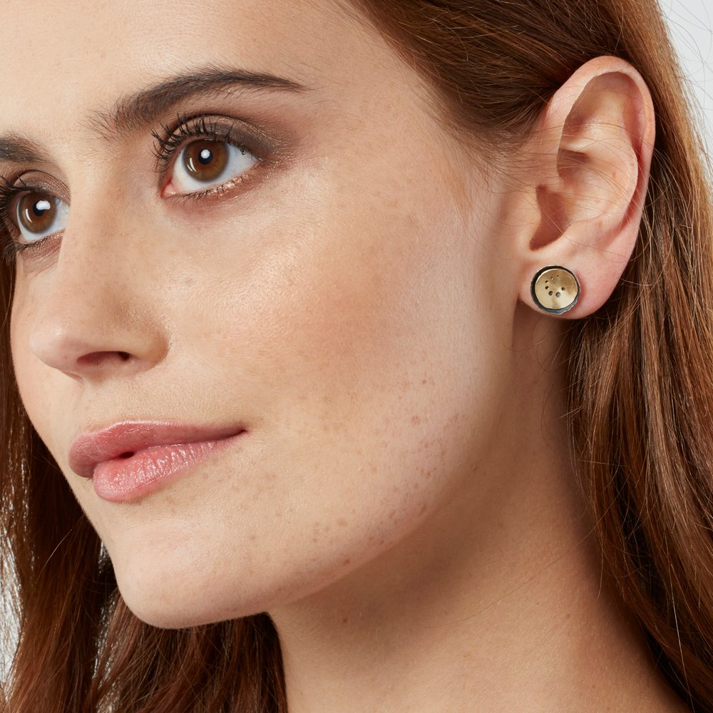 Spiral Layered Gold Earrings - large