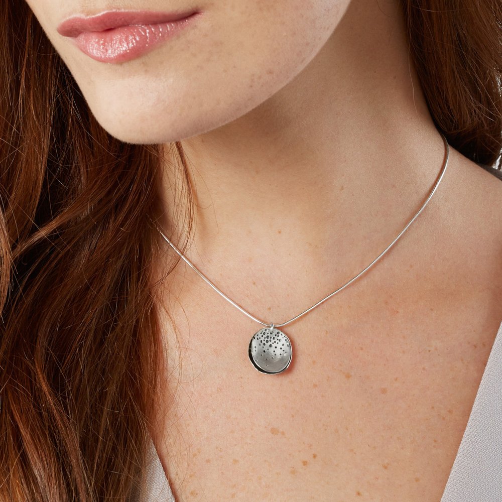 Silver Double Layer Pattern Necklace