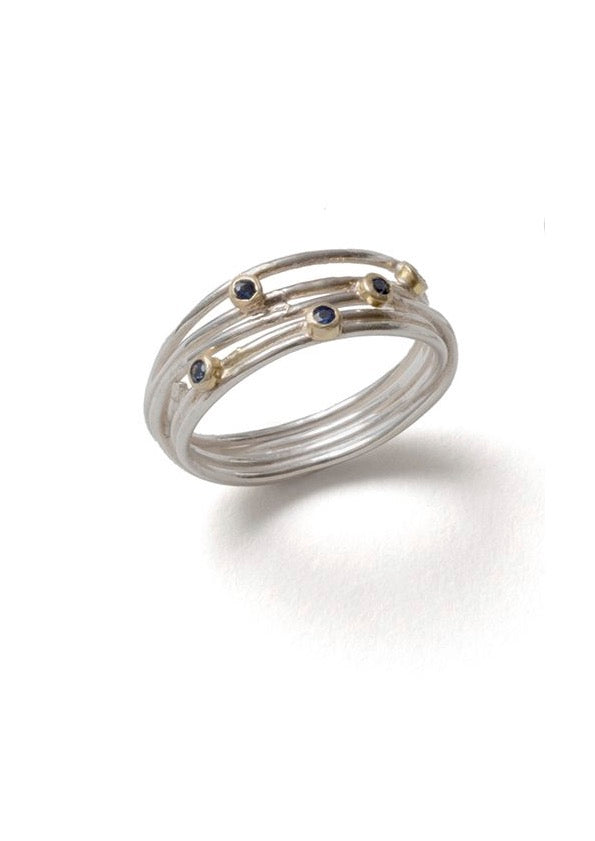 Silver and Aquamarine Wrap Ring
