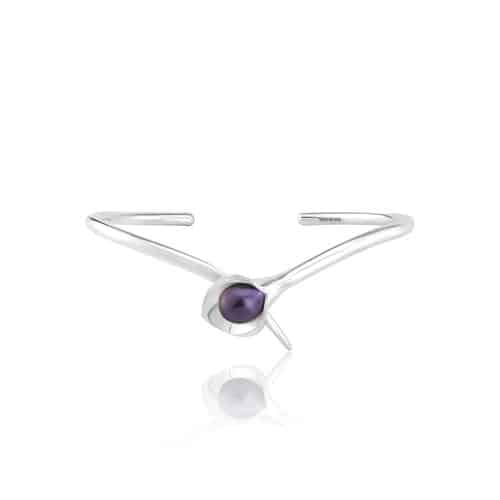Lily Bangle - Peacock Blue Pearl