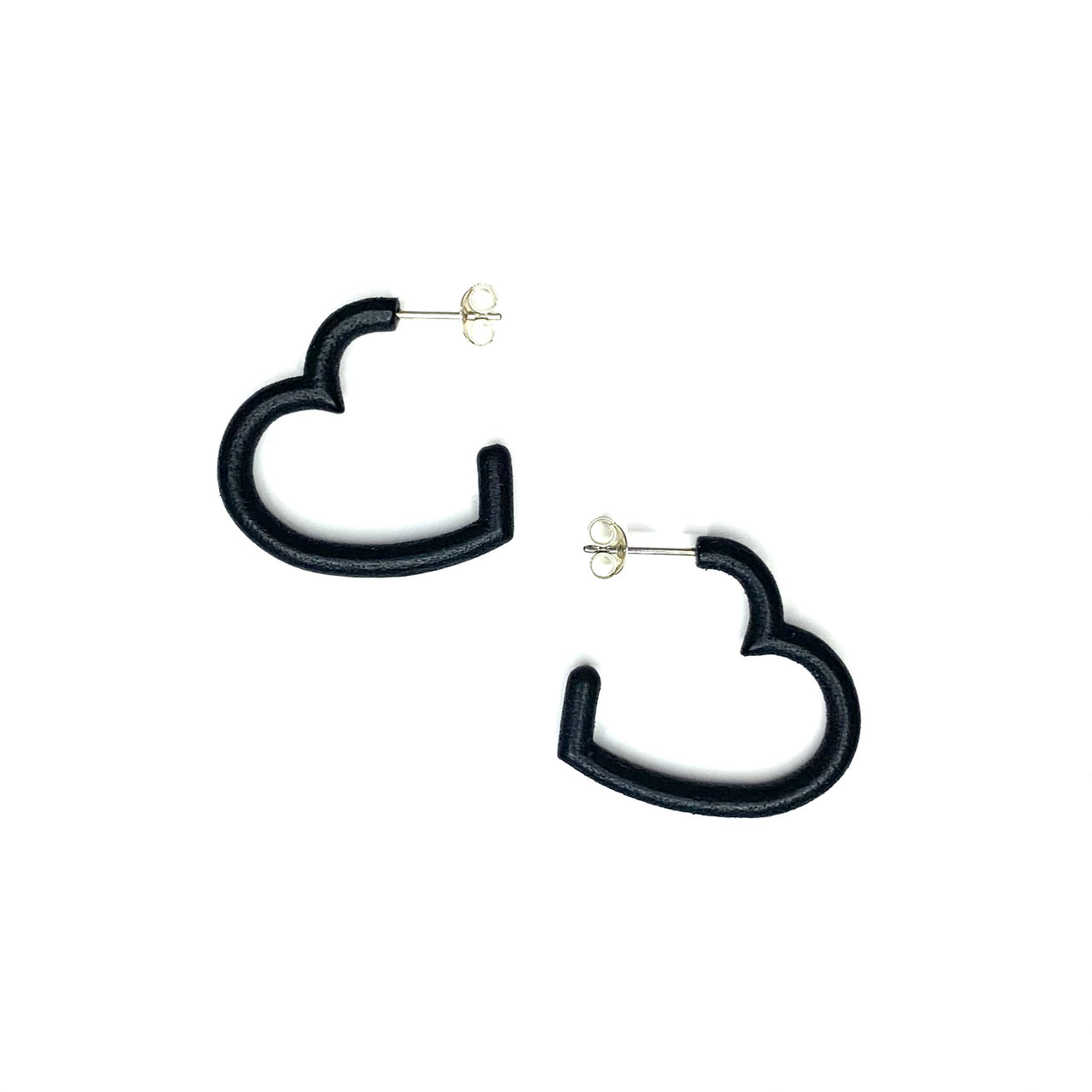 Black heart hoops - small