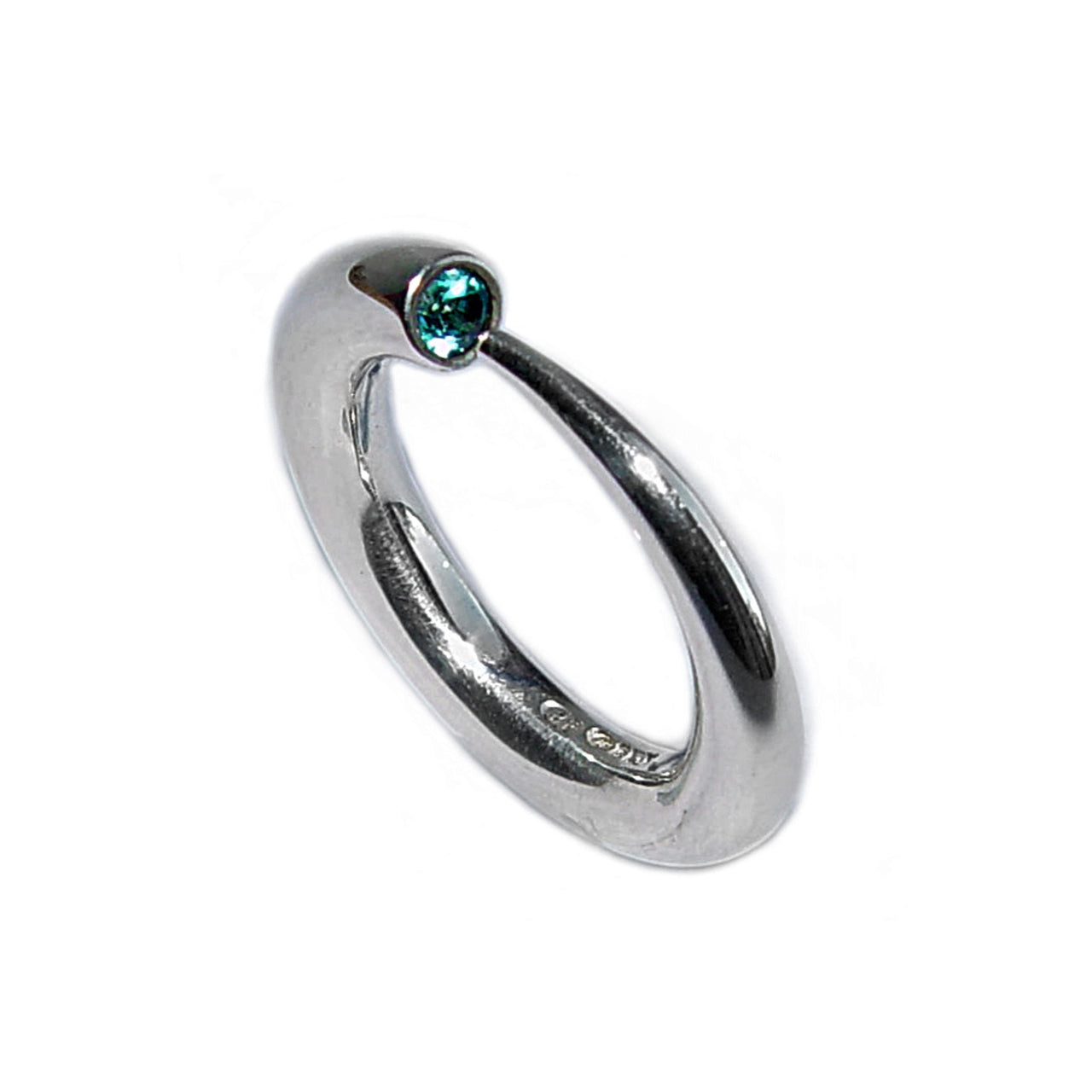 Tapered Wiggle Ring with Topaz / AVAILABLE IN STORE ONLY