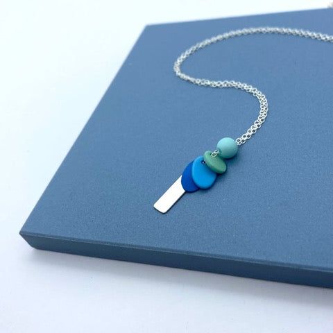 Everyday Beachclean Necklace - Silver / Blue