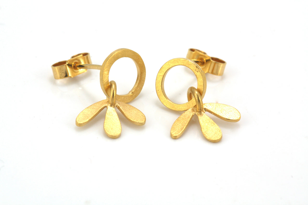 Gold Plated Leaf Stud Earrings