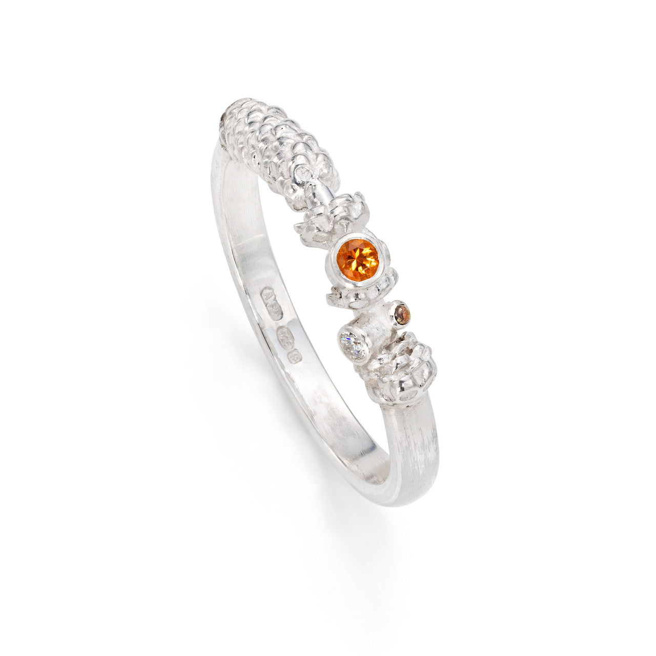 Catkin In Flower Citrine & Diamond Ring