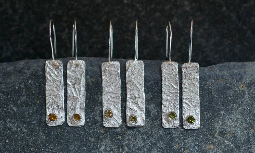 Monolith Silver & Tourmaline Earrings