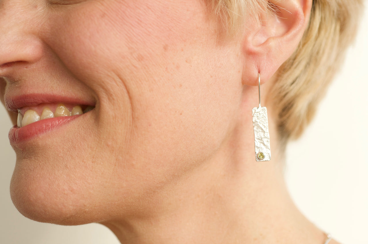 Monolith Silver & Tourmaline Earrings