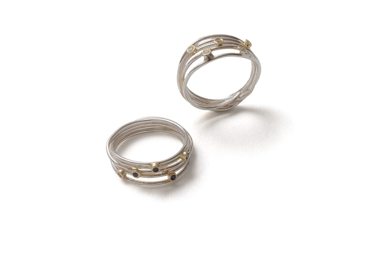 Silver and Aquamarine Wrap Ring
