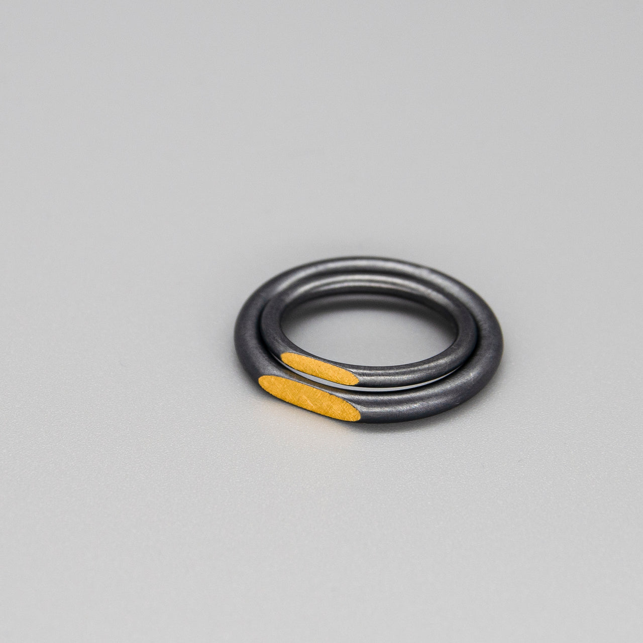 One on Another Oxidised Silver Ring – 2mm