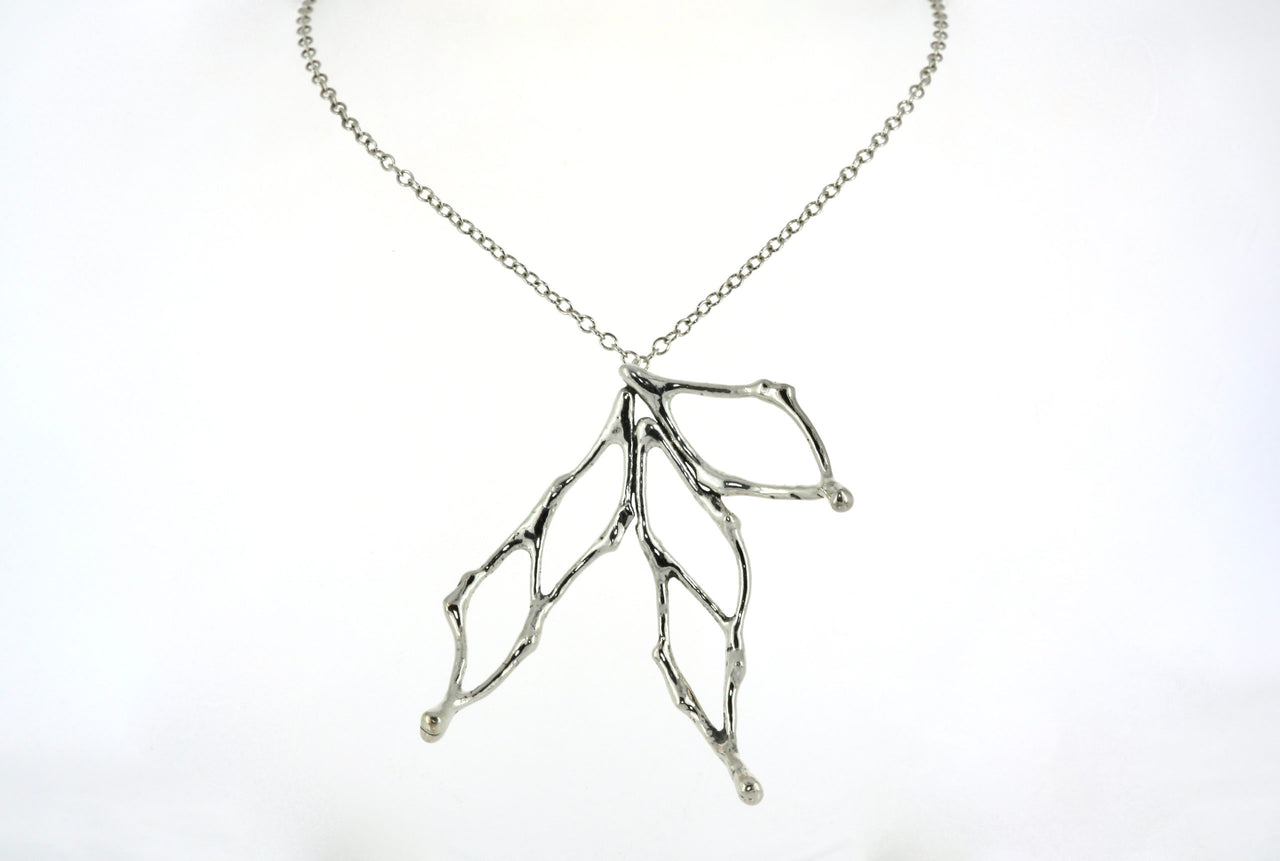 Sterling Silver Three Leaf Pendant