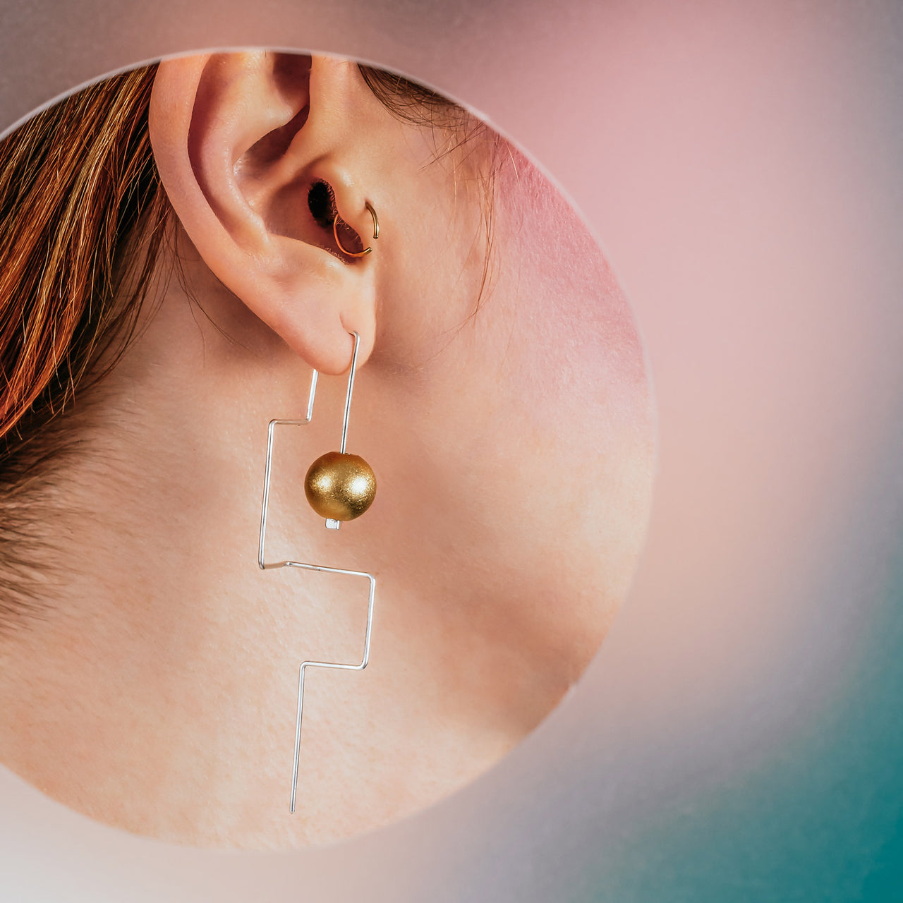 Large Labyrinth Mis-match Earrings