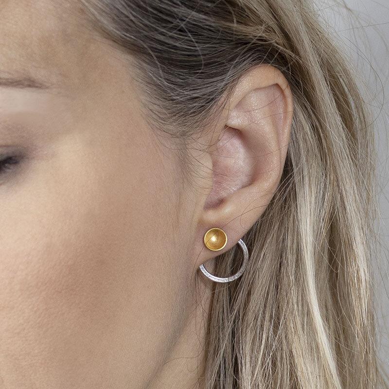 Silver Stud & Gold Hoop Interchangeable Earrings