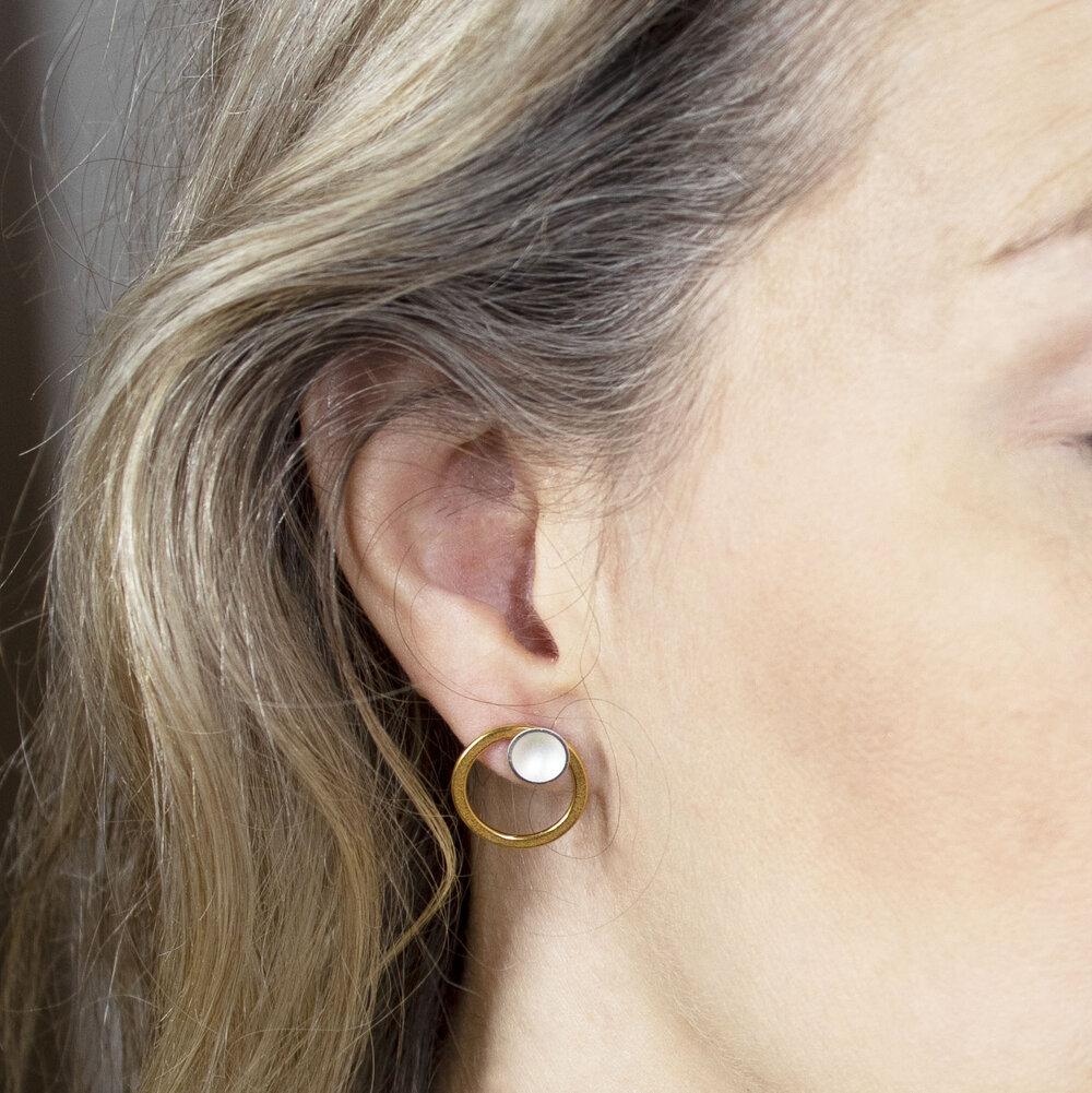 Silver Stud & Gold Hoop Interchangeable Earrings