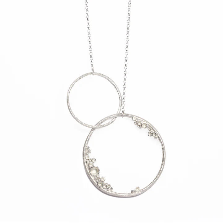 Silver 'Emerge' Double Hoop Necklace