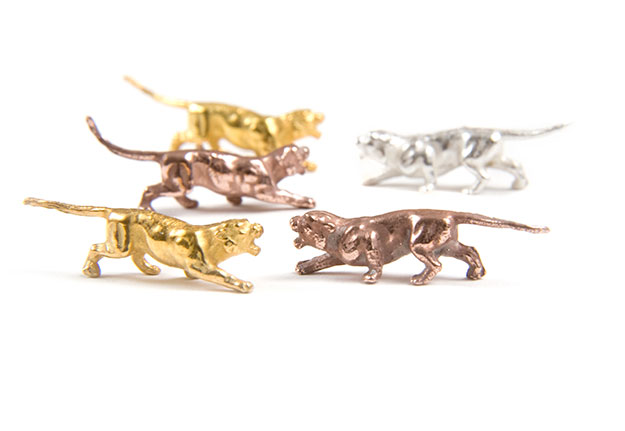Gold Tiger Earrings