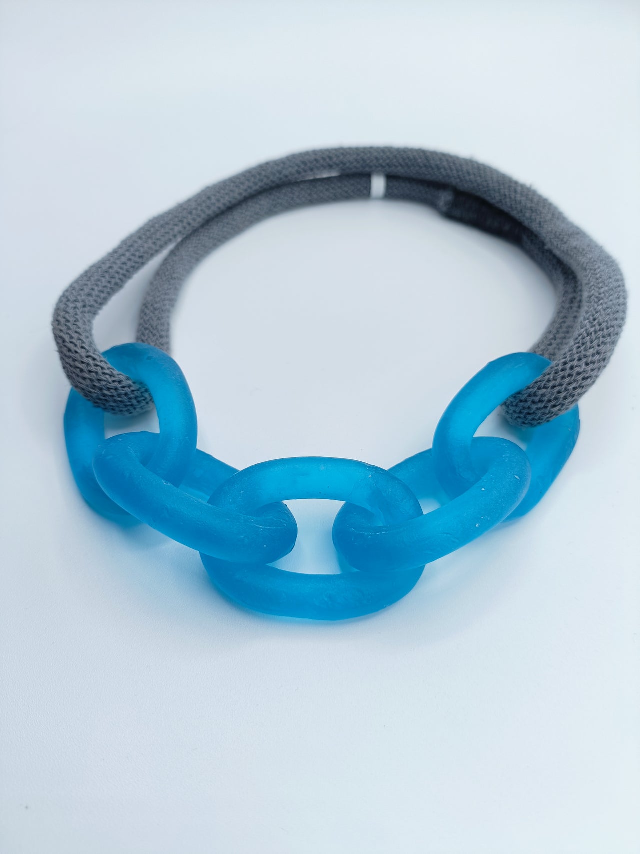 Elusive Blue Five Link Chain Mooring Necklace