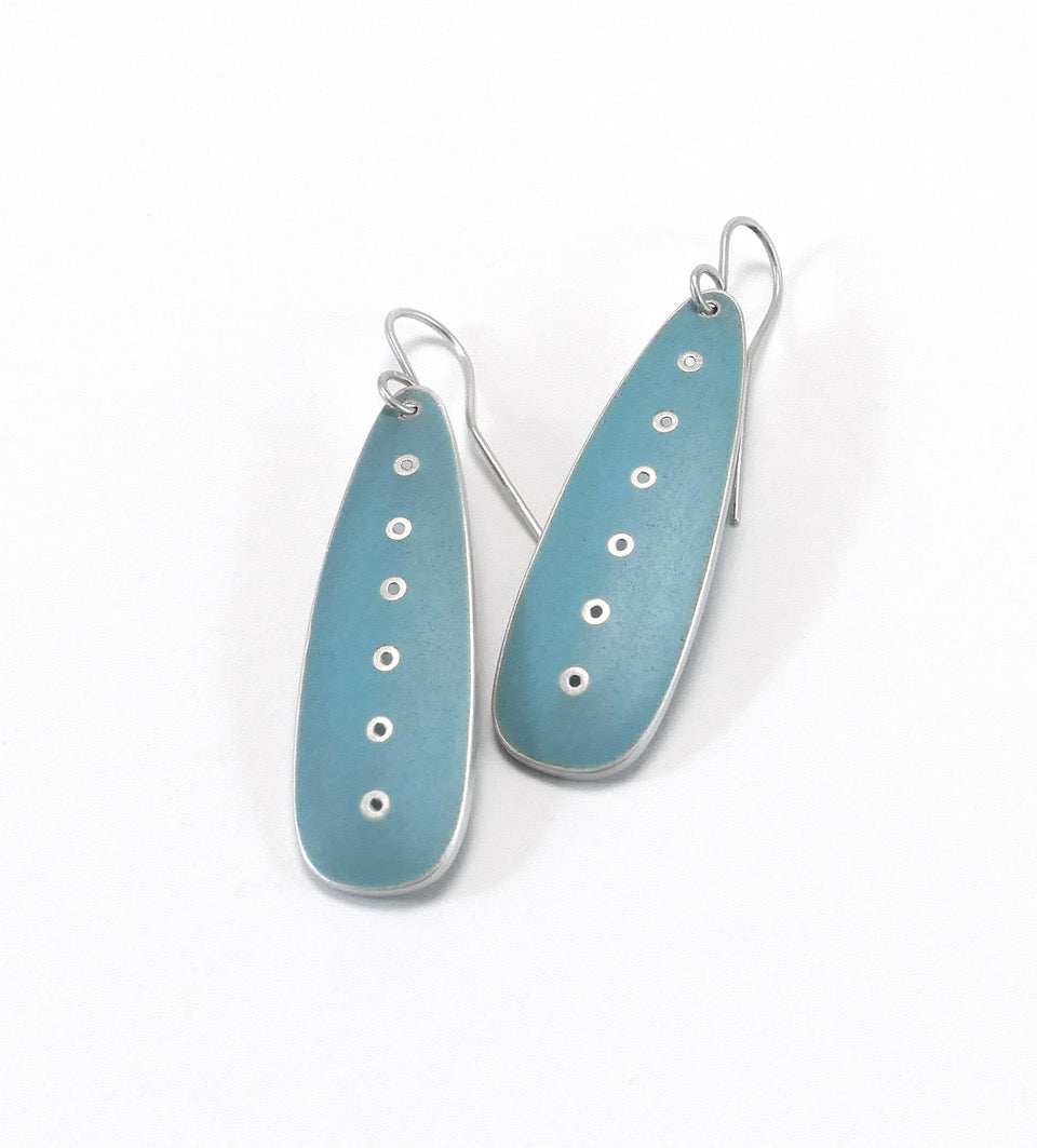 Duck Egg Blue Lozenge Earrings