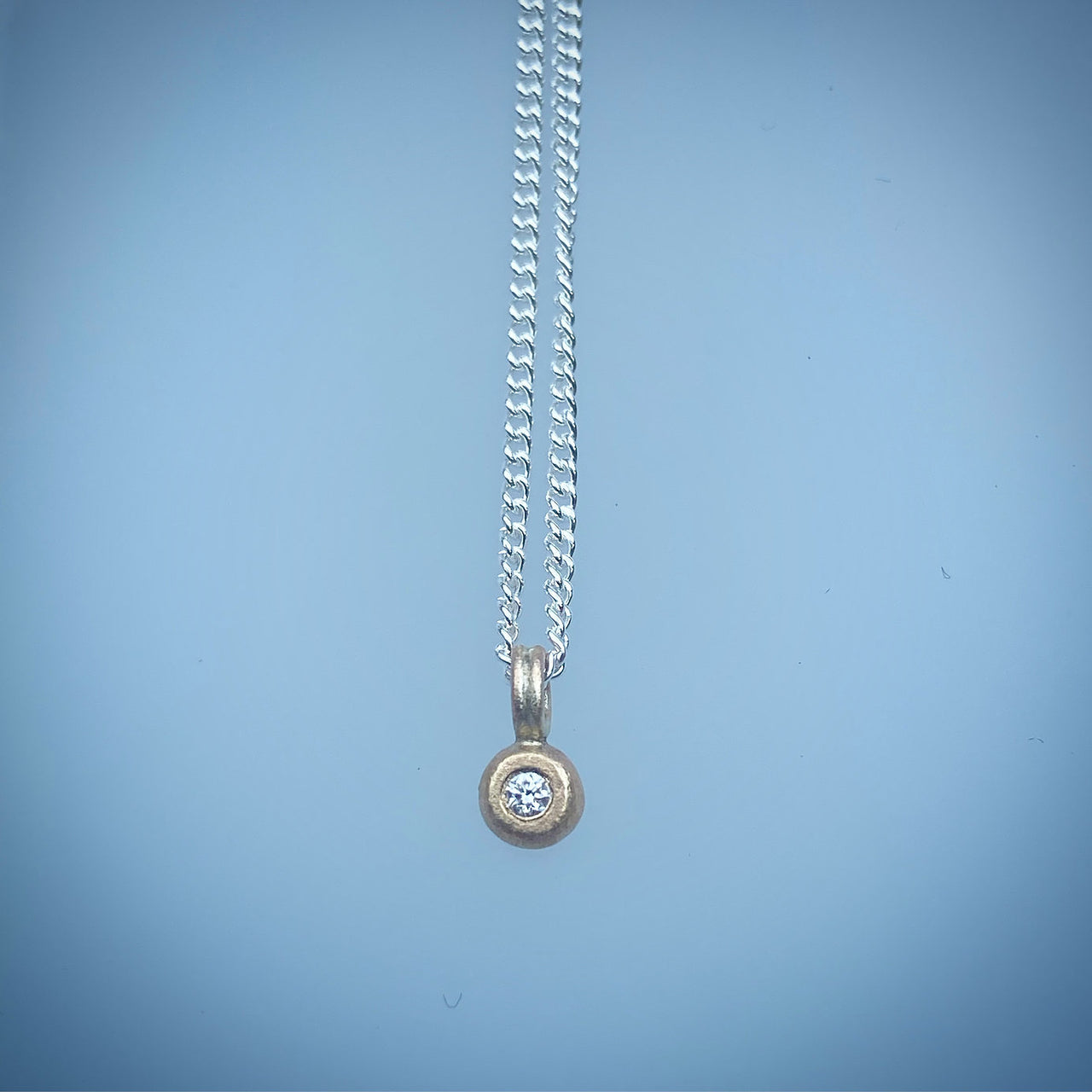 9ct Gold Pebble Diamond Pendant