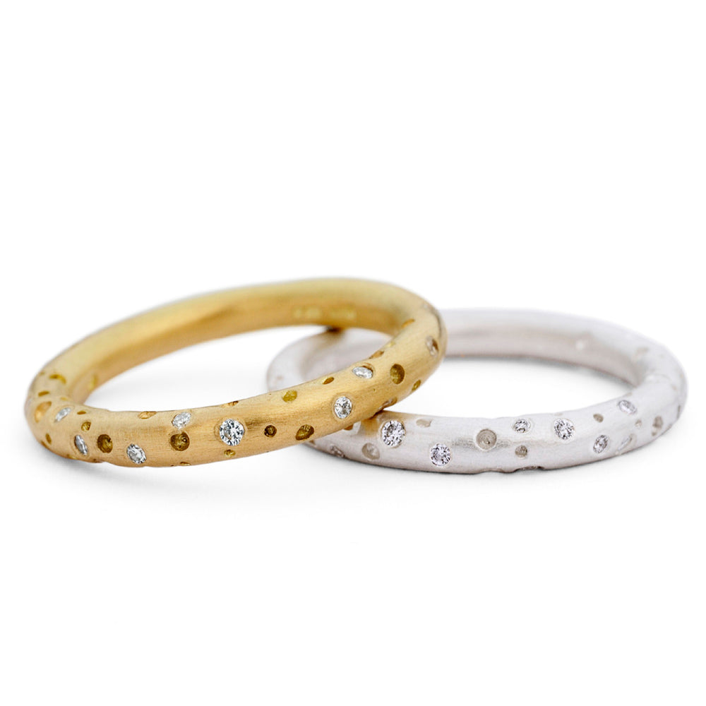 Silver and Diamond Halo Eternity Ring