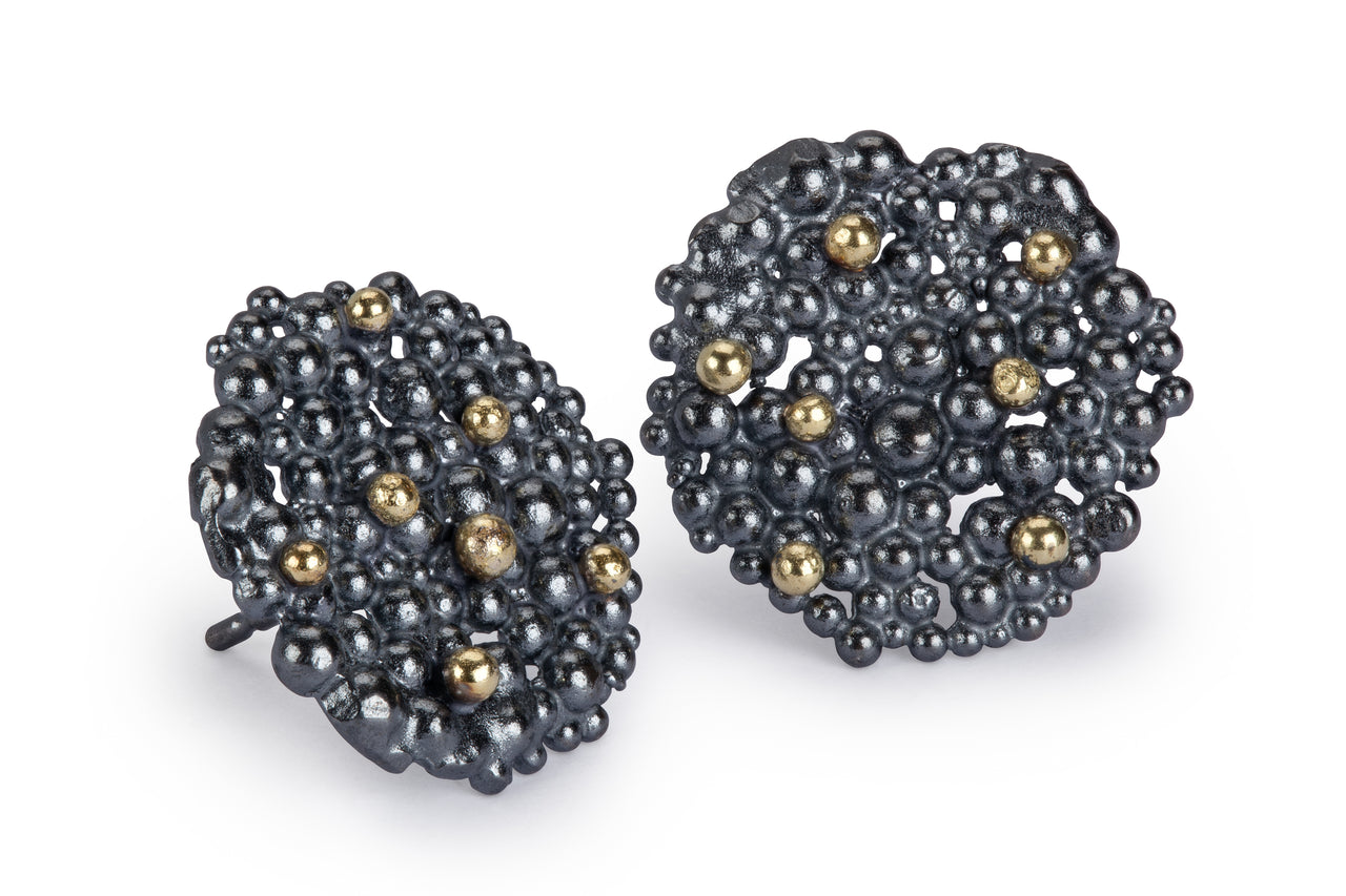 Large Berry Earrings with 18ct Gold