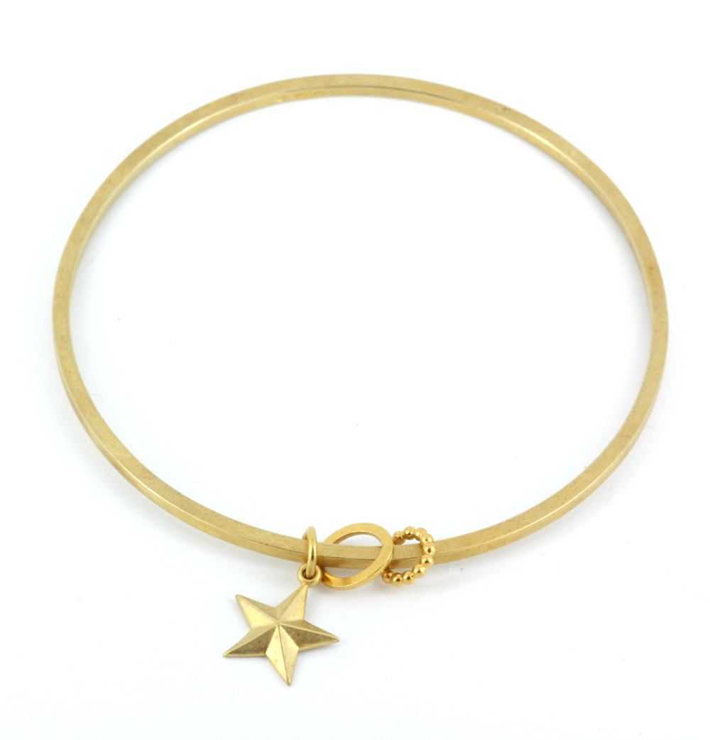 Gold Star Charm Bangle