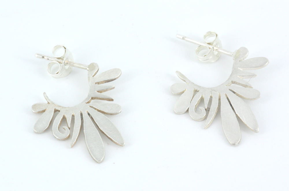 Silver Spike Stud Earrings