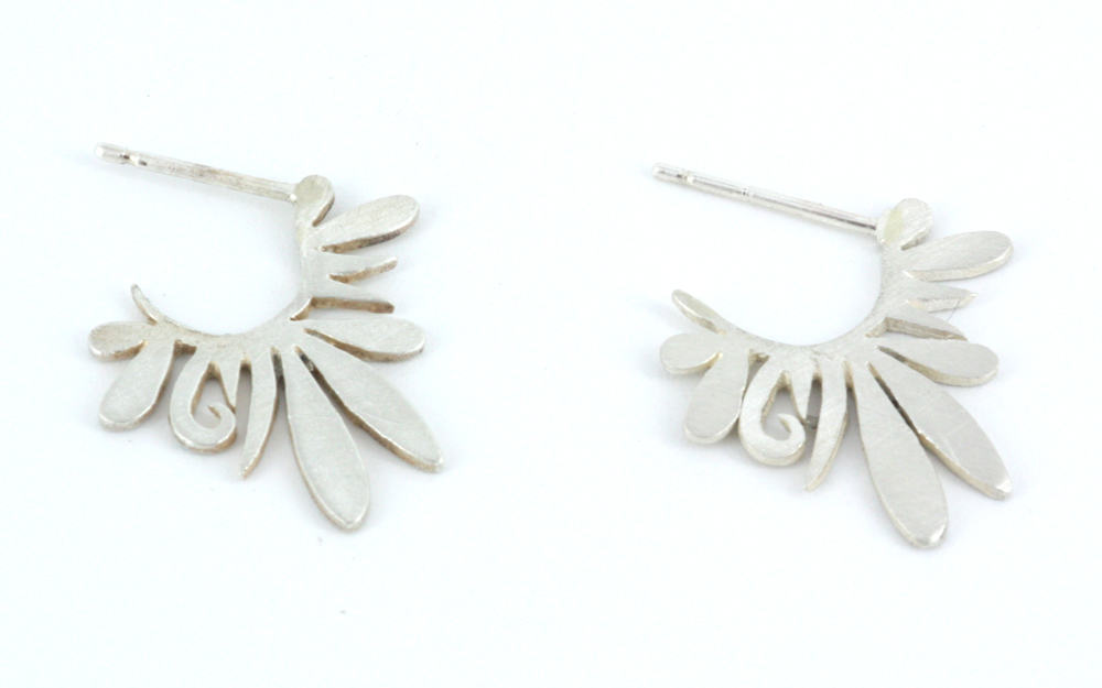 Silver Spike Stud Earrings