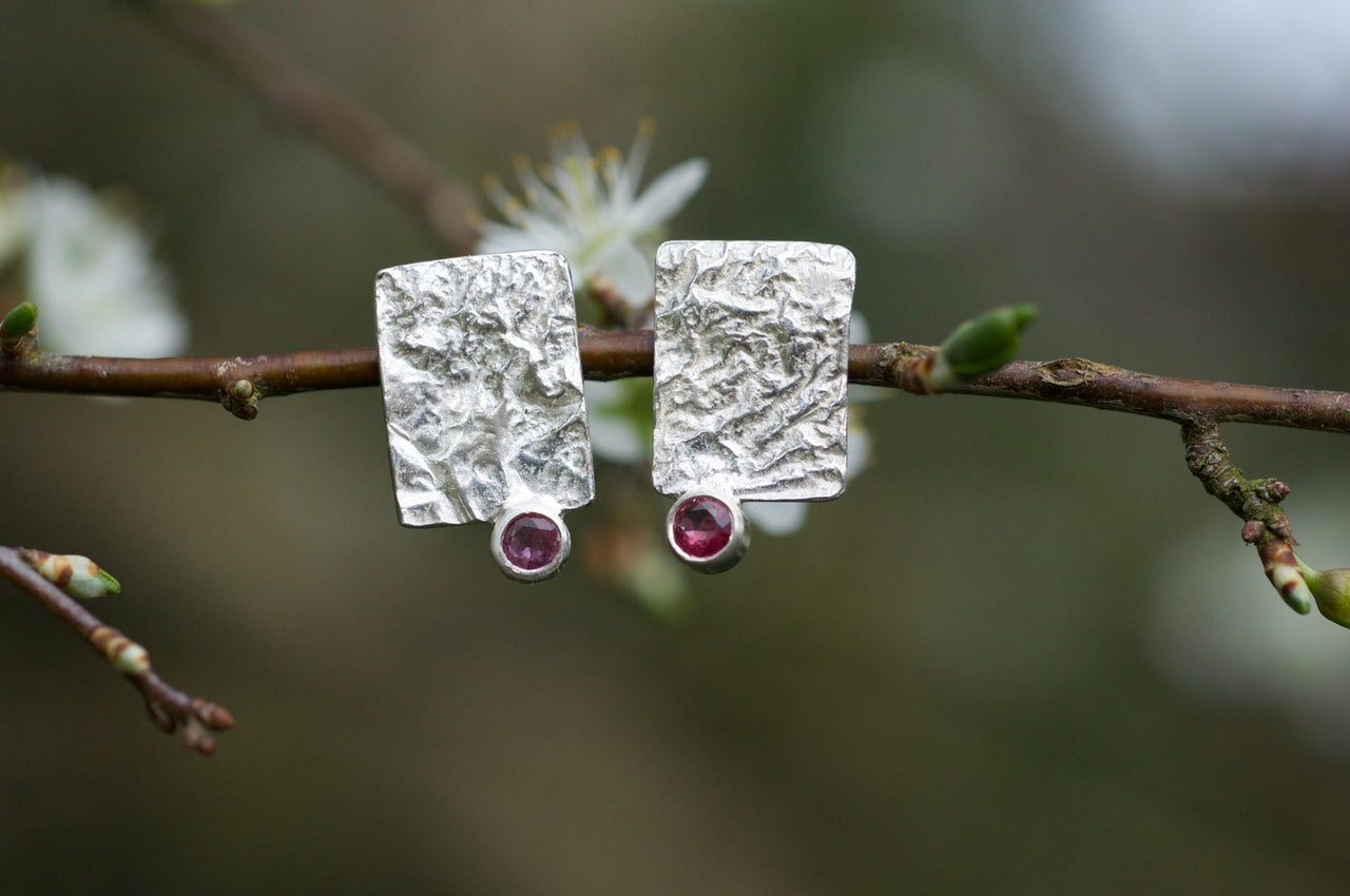 Monolith Silver and Tourmaline Studs