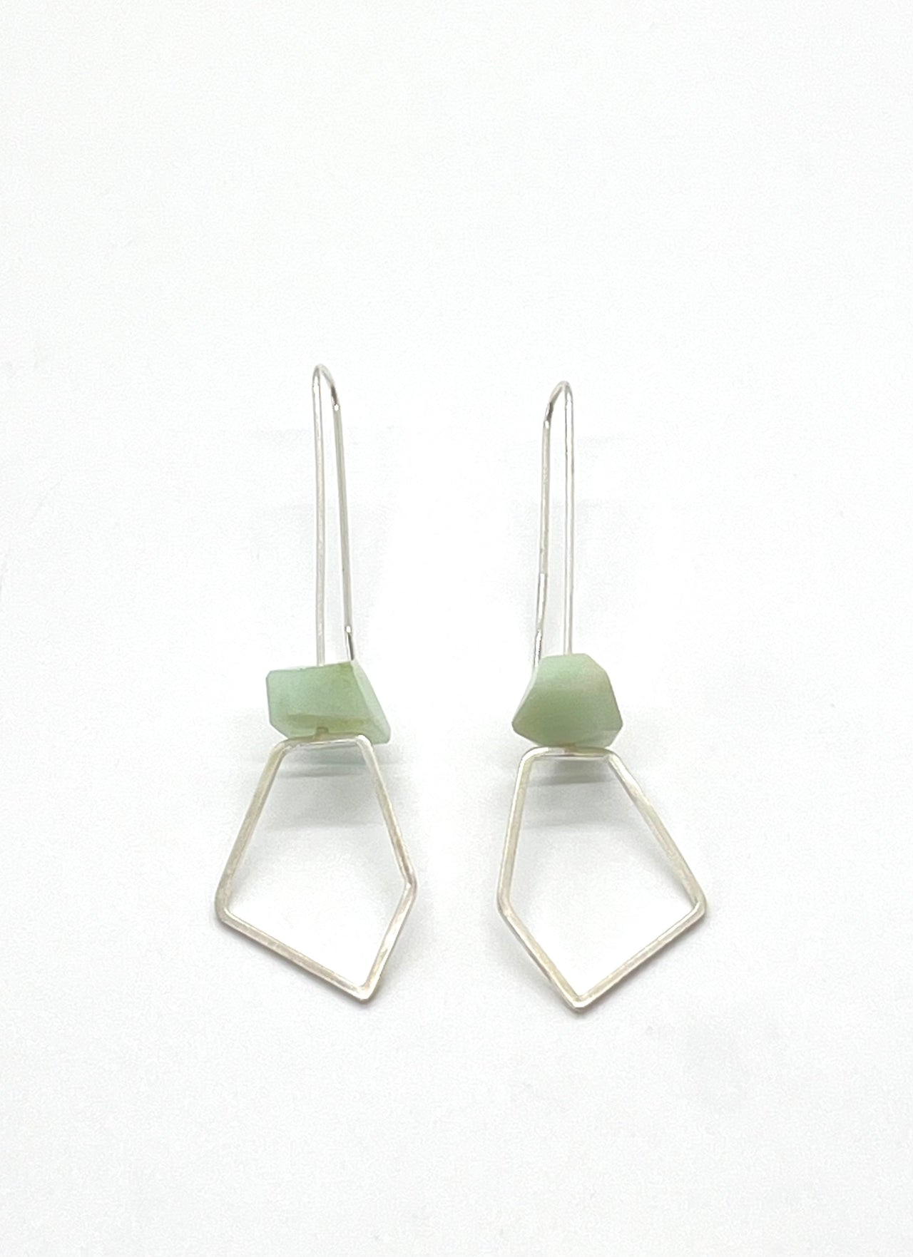 Chrysoprase Drop Silver Earrings