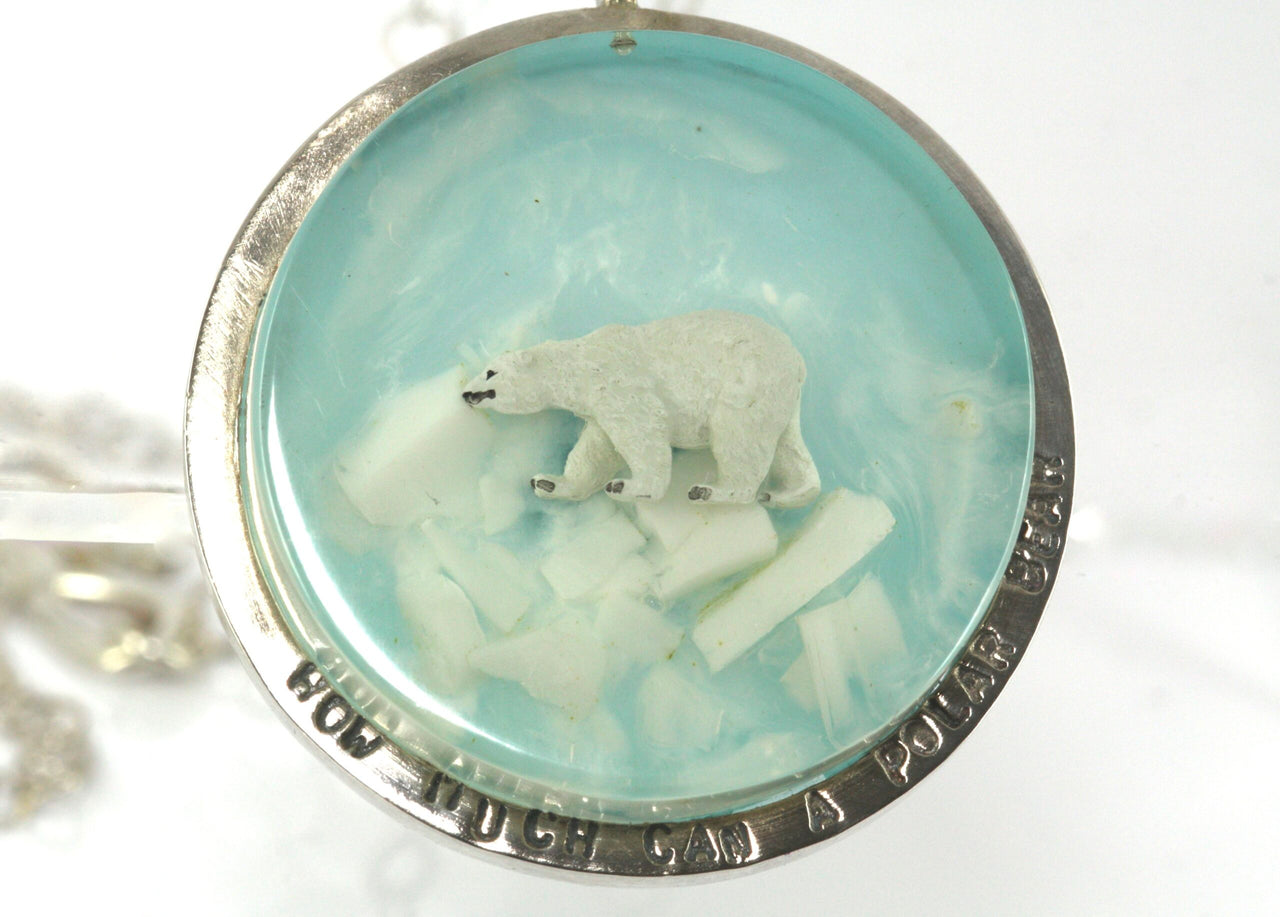 Silver Resin Polar Bear Pendant