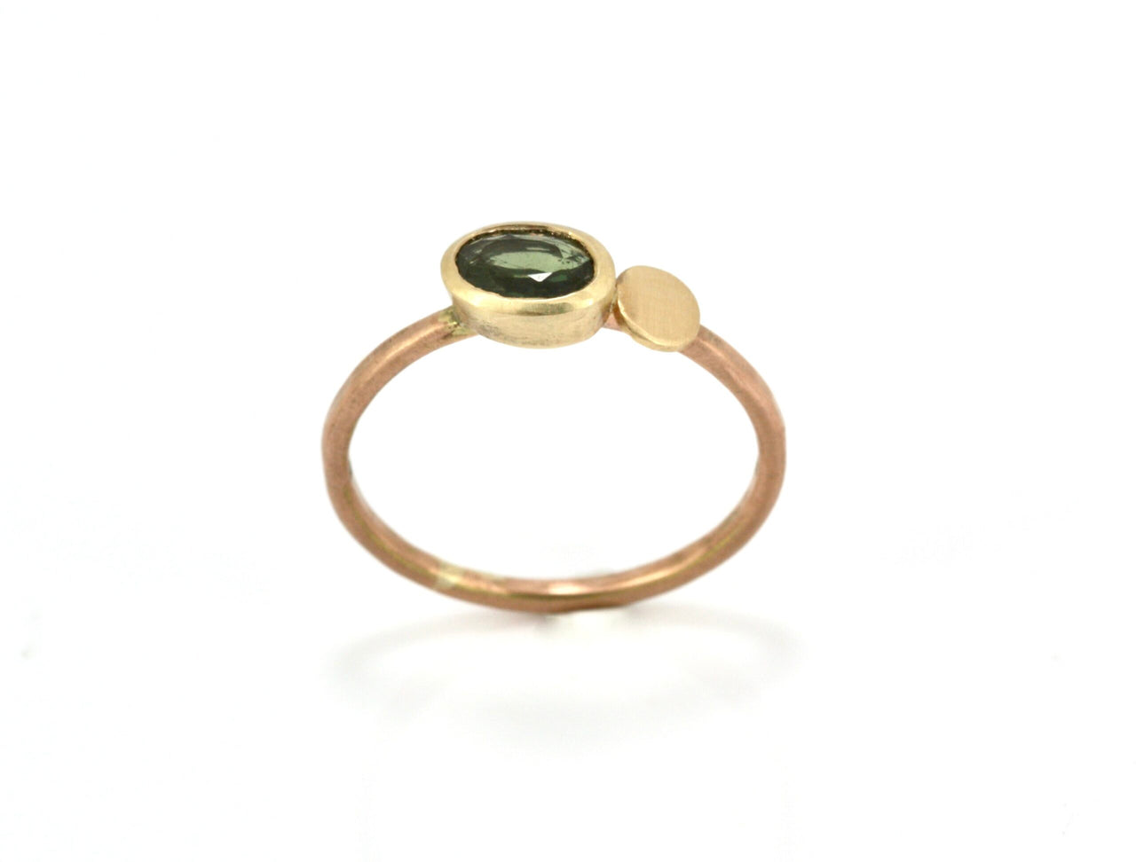 Rose Gold and Green Sapphire Ring