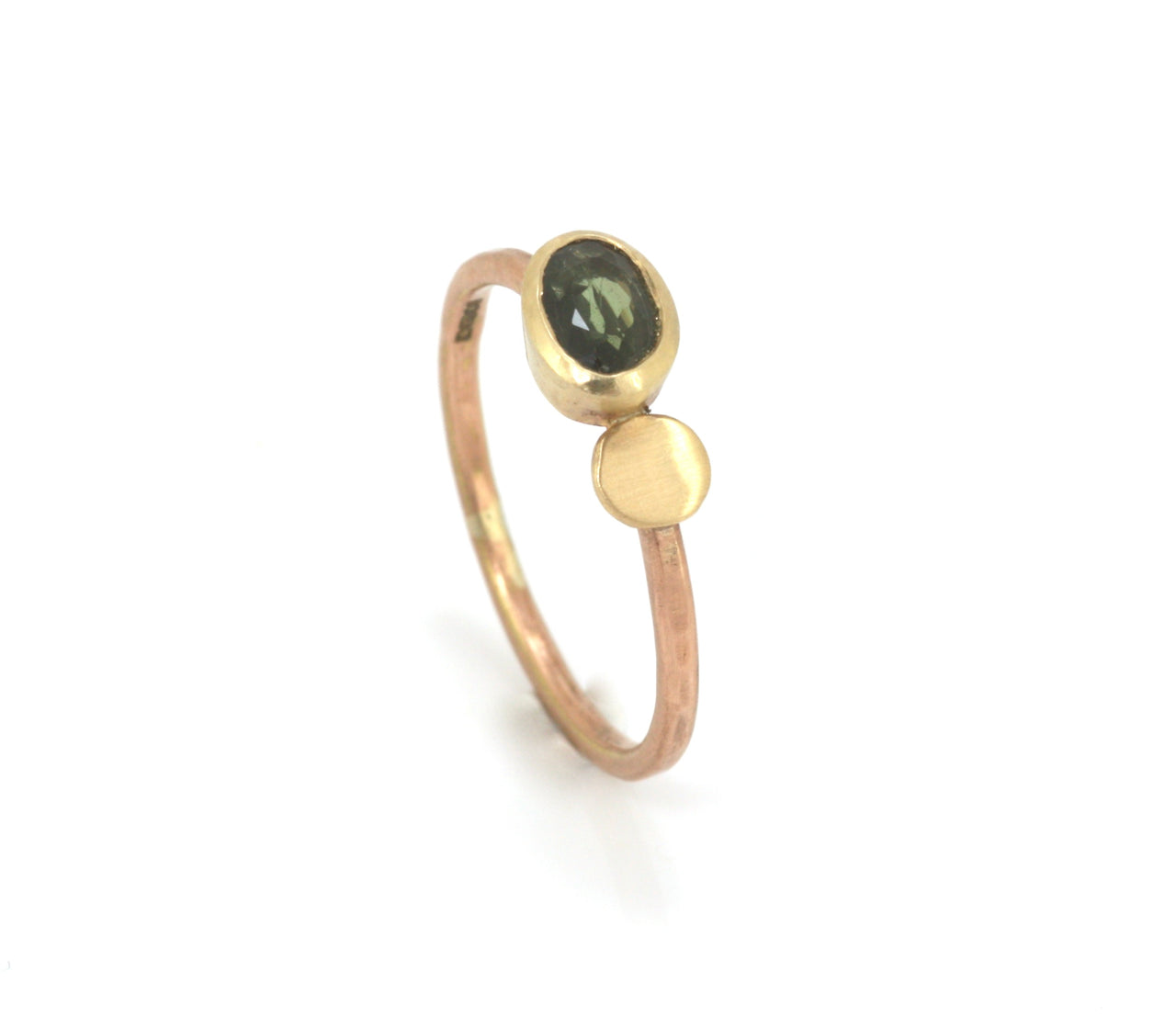 Rose Gold and Green Sapphire Ring