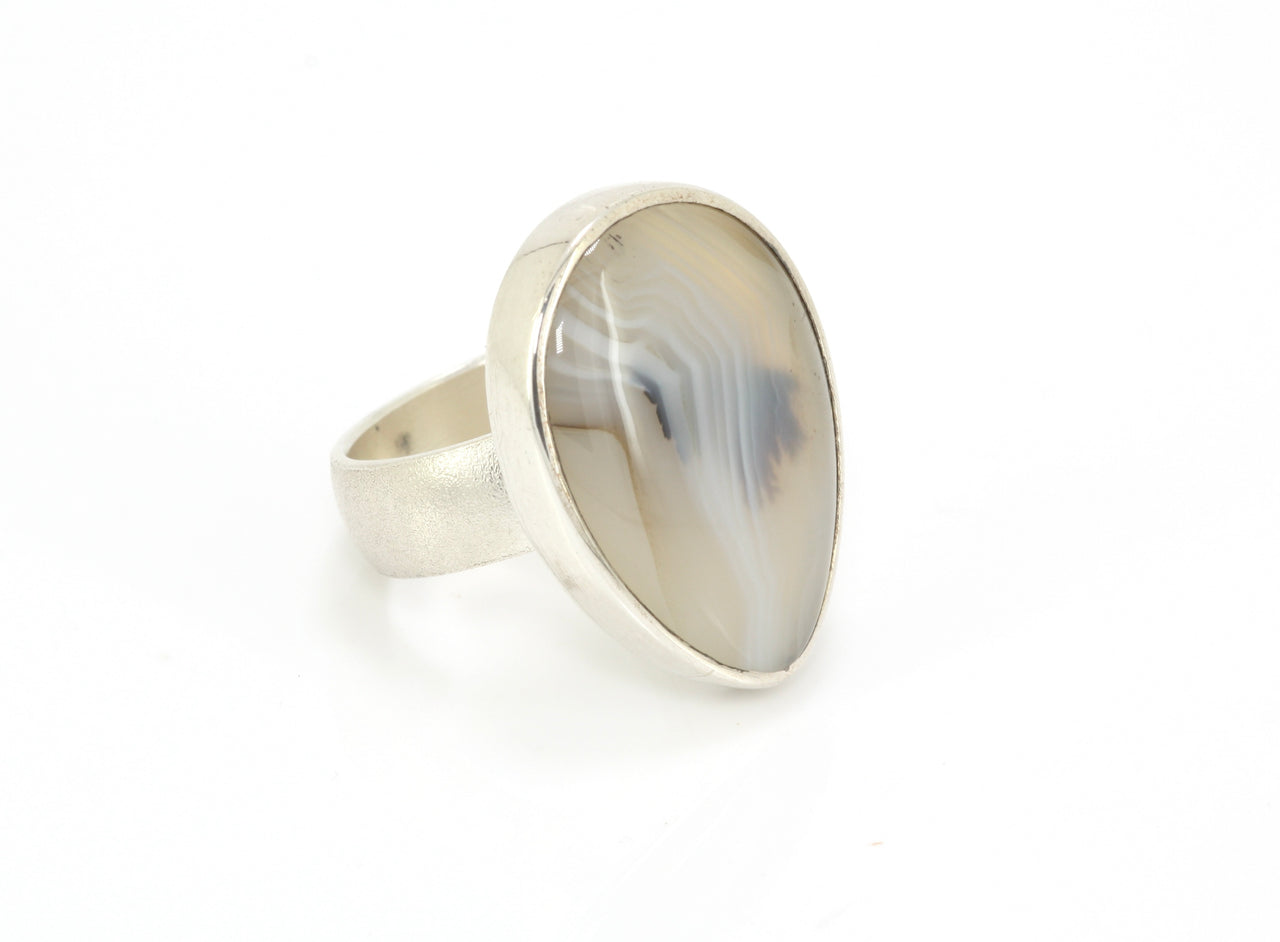 Pear Agate Silver Ring | IN STORE ONLY