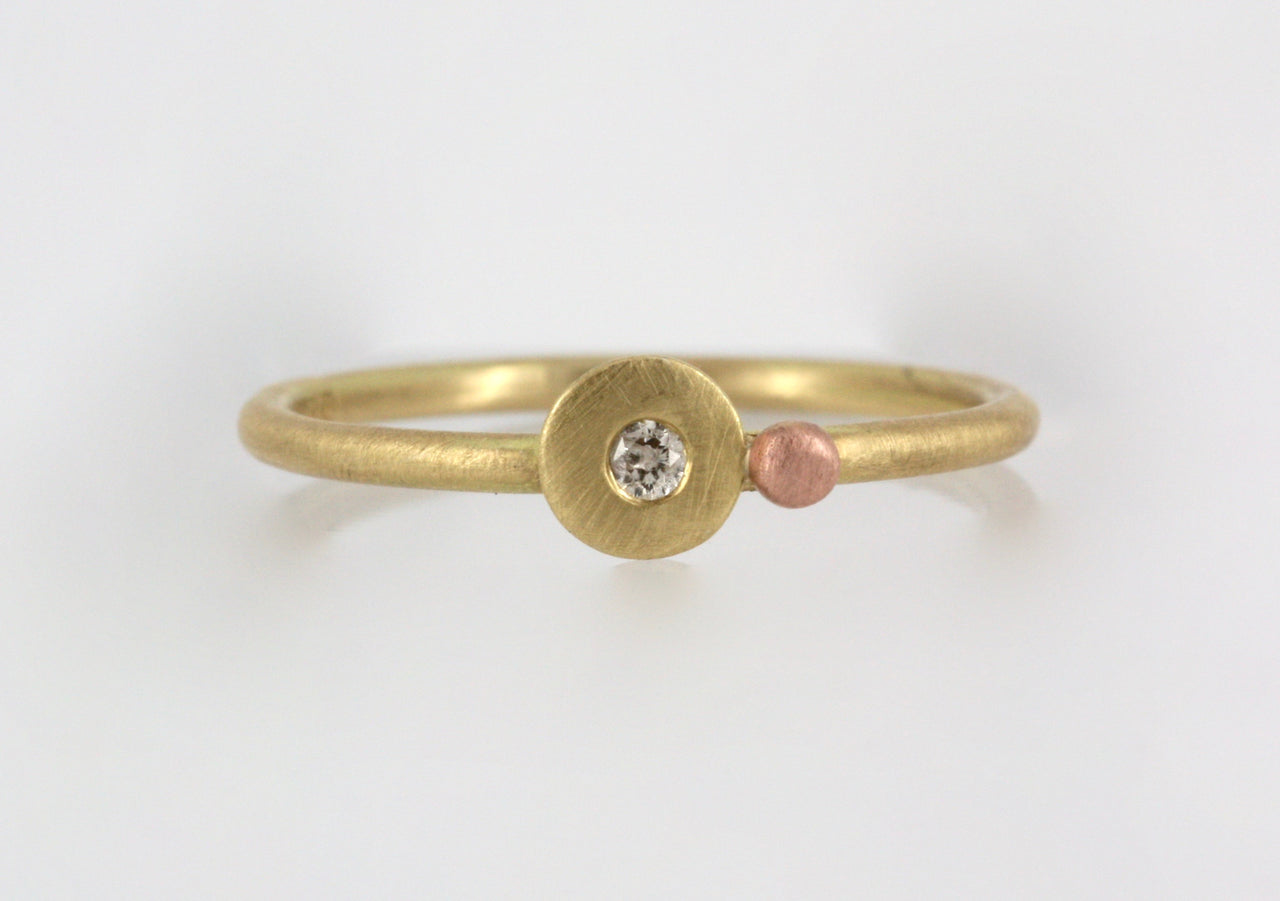 18ct Gold & Diamond Dot Ring