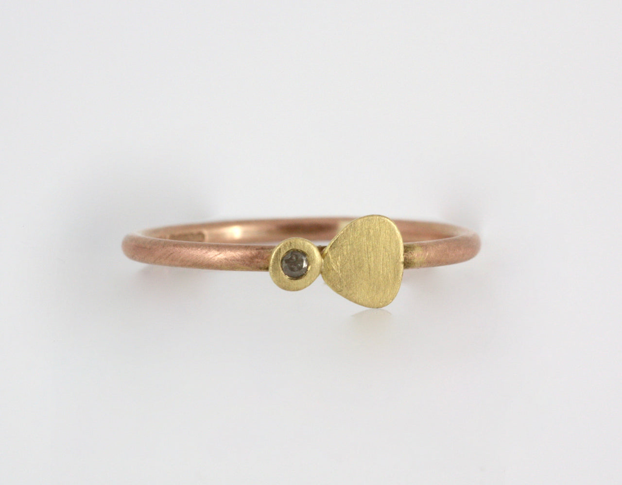 Rose Gold & Diamond Dot Ring