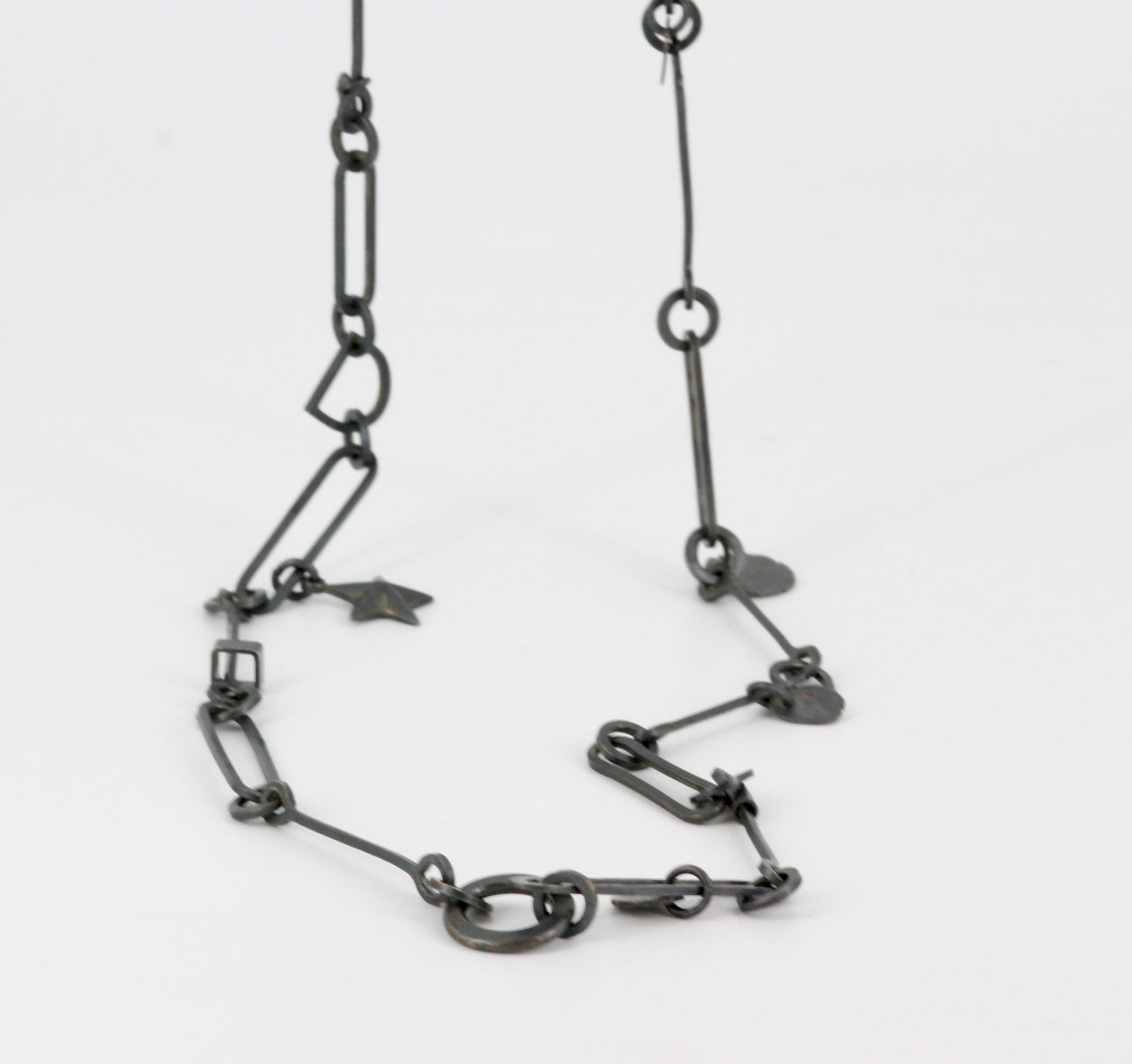 Long Oxidised Chain Necklace
