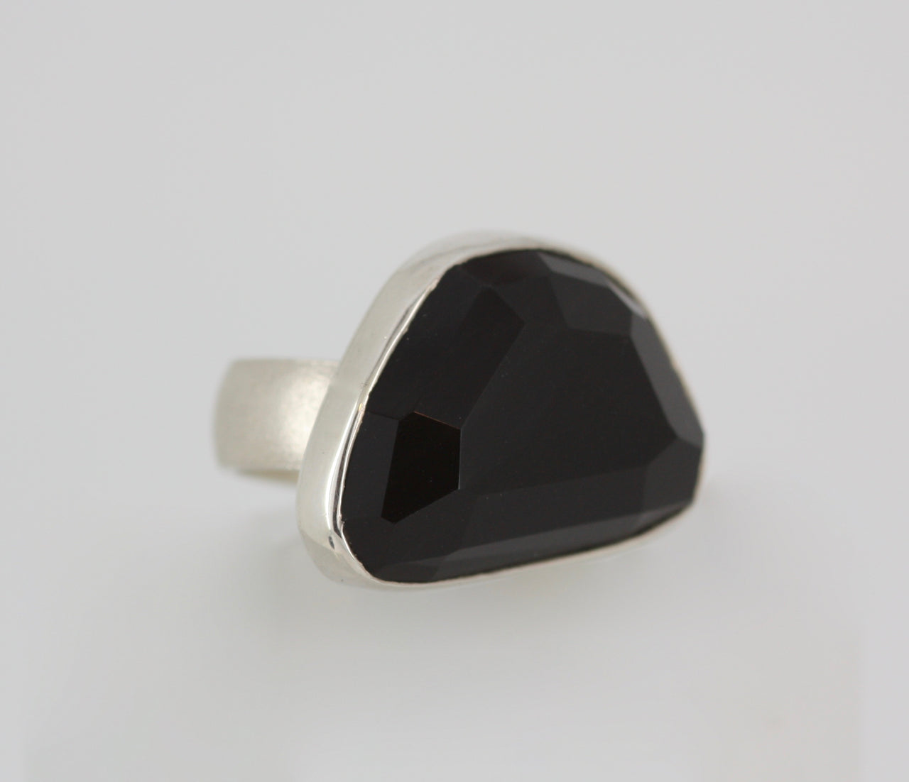 Black Obsidian Faceted Cabochon Ring | IN STORE ONLY