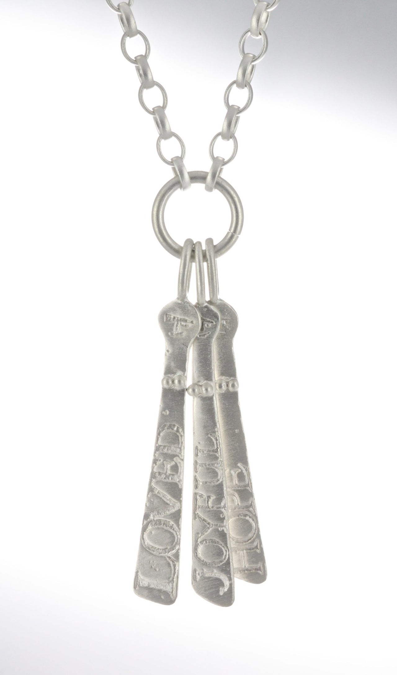 Three Sibyl  Necklace - LOVED, JOYFUL, HOPE