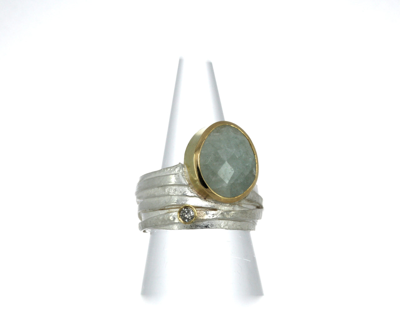 Wrap Ring with Aquamarine & Diamond