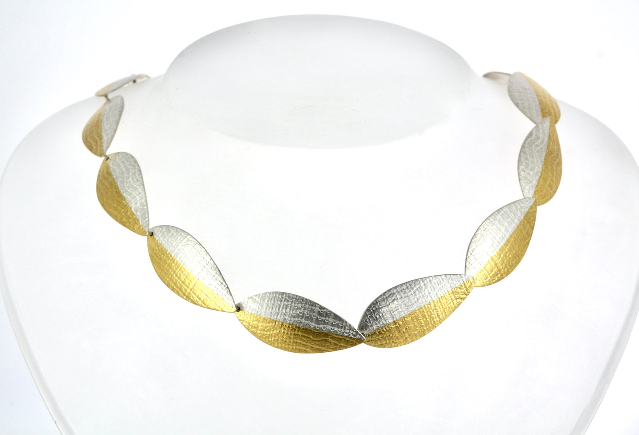 Silver & Gold Multi Petal Necklace