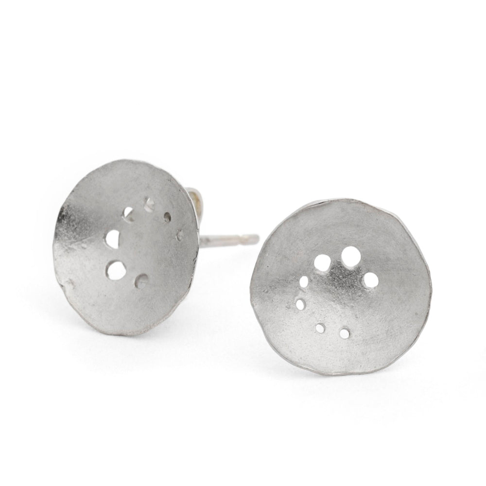 Spiral Pattern Silver Earrings - Large