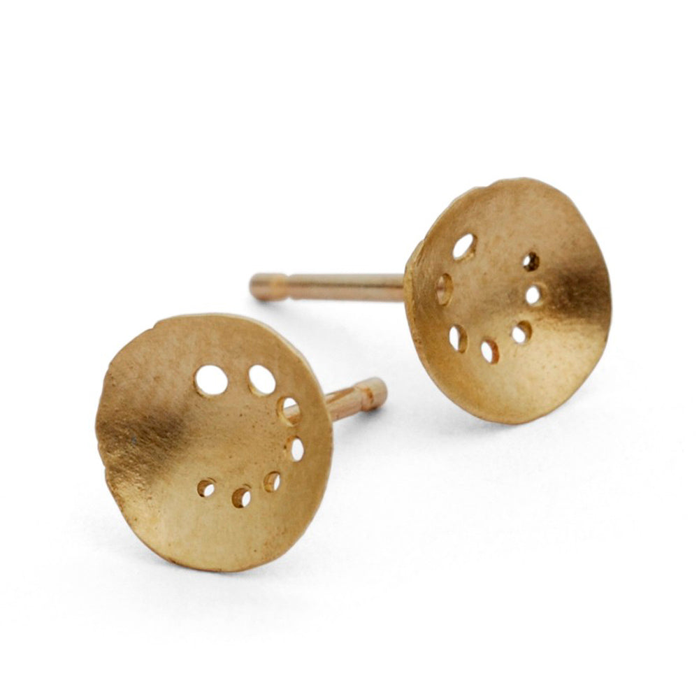 Spiral Pattern Gold Earrings - Large