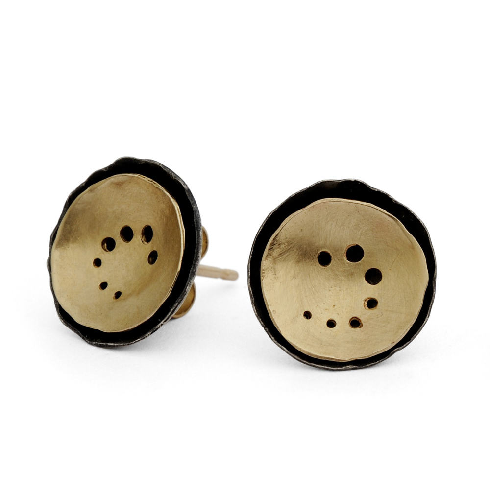 Spiral Layered Gold Earrings - large