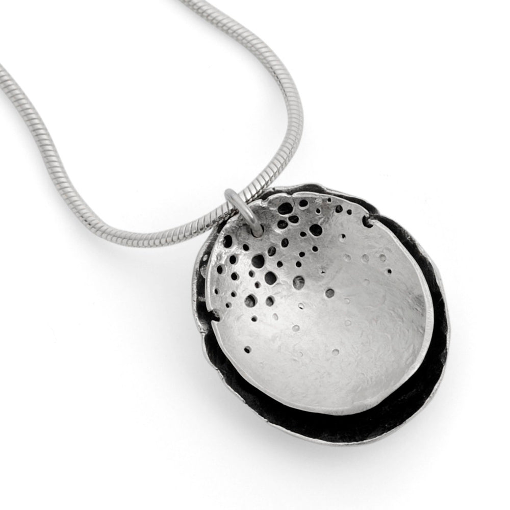 Silver Double Layer Pattern Necklace