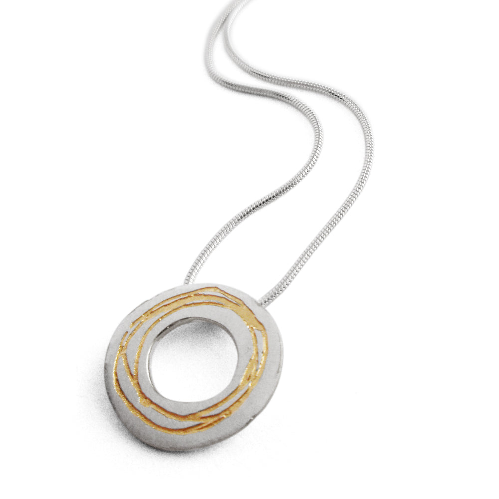Silver Etched Pendant