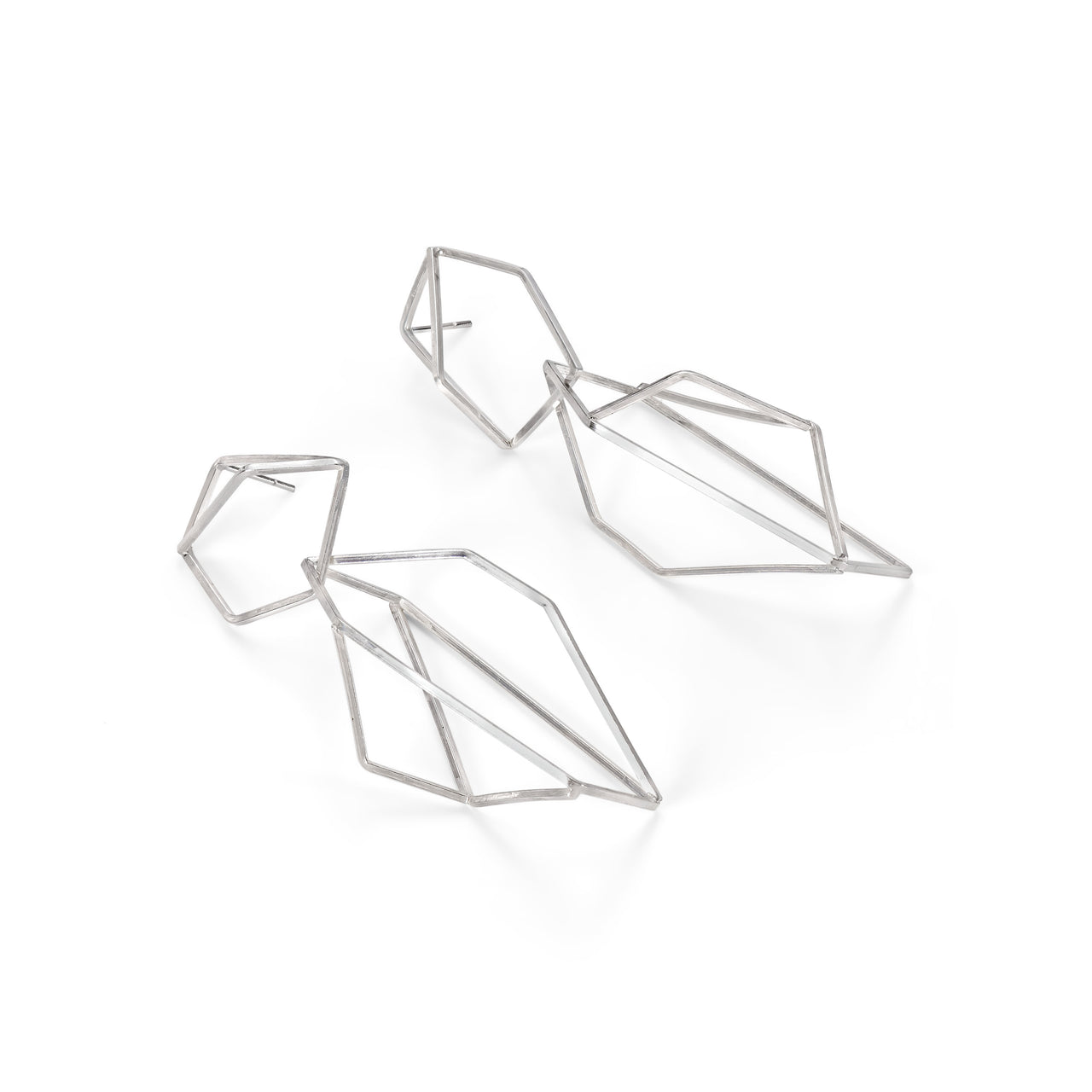 Statement Asymmetric Silver Earrings